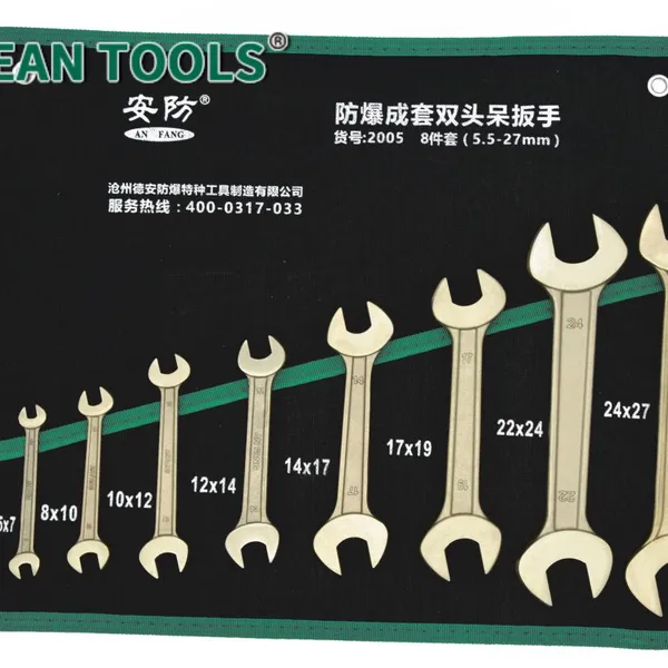 Non Sparking Double Open End Wrench Set 6pcs 5.5*7-22*24 mm Aluminum Bronze Alloy Suitable for Explosive Environments photo-5
