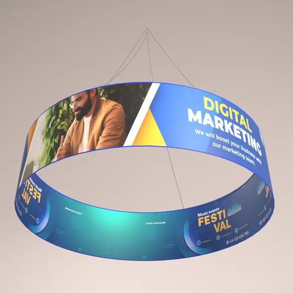 Customized Design Hanging Displays Backlit & Non-Backlit Overhead Signs for Tradeshow Exhibition