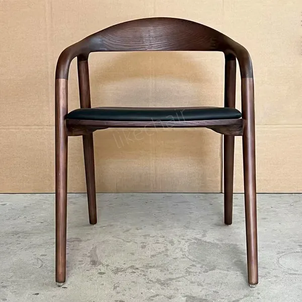 Antique Dinning Room Chairs Unique Simple Design Comfortable Restaurant Chair Walnut Solid Ash Wood Dining Chairs for Sale photo-4