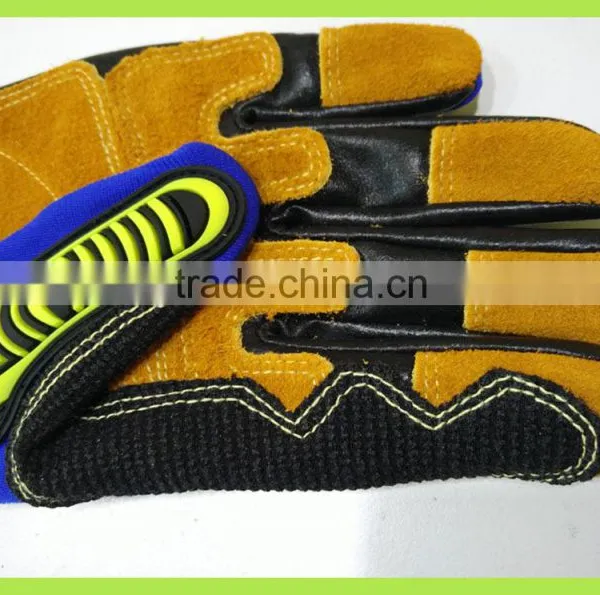 Heat Resistant The Oil Workers Double Palm Impact EN1621-1 Cuff High Breathable Glove photo-6