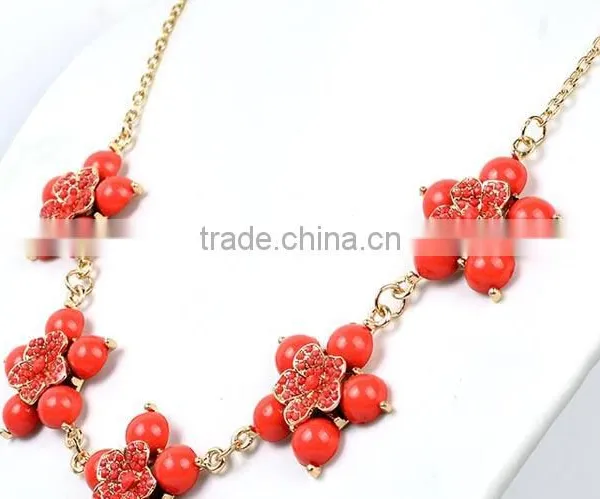 Fllower Necklace Female Colour Crystal Latest Design Beaded Necklace photo-2