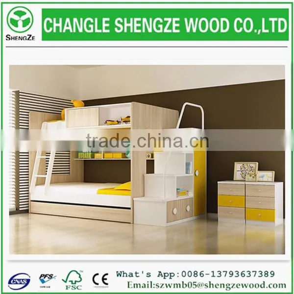 China Shengze Sz1818 Children Wooden Double Bed Designs