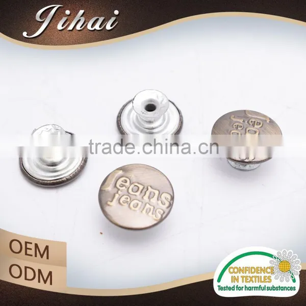 Sewing Accessory Anti-Siver Shank Metal Cap Jean Button For Jeans With Logo photo-6