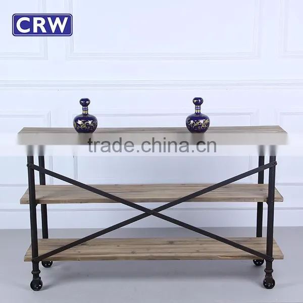 AF-901 Metal Frame Reclaimed Wood Furniture Pine Console Table Quality Choice photo-5