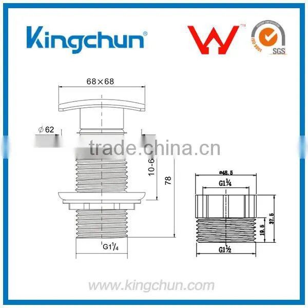 Watermark Click Clark Push Button Drainer Square Drain Pop up Drain(K811-F) photo-2