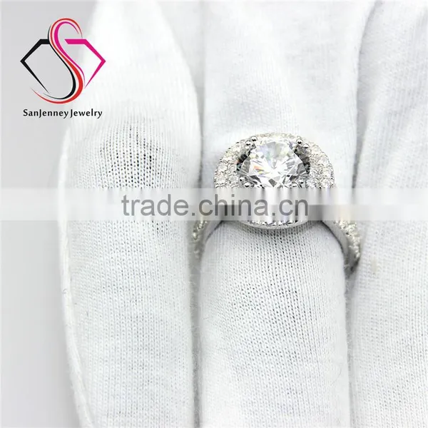 Round Brilliant Cut Moissanite 2CT 8.0mm Center Double Halo 14k 18k White Yellow Gold Halo Diamond Engagement Ring photo-5