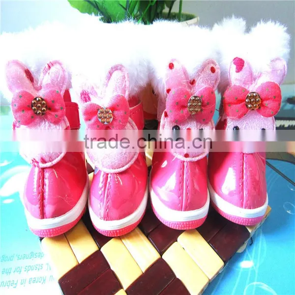 PU Material Winter Cartoon Rabbit Pet Shoes Dog Shoes Pet Supplies for Teddy & Pomeranian photo-2