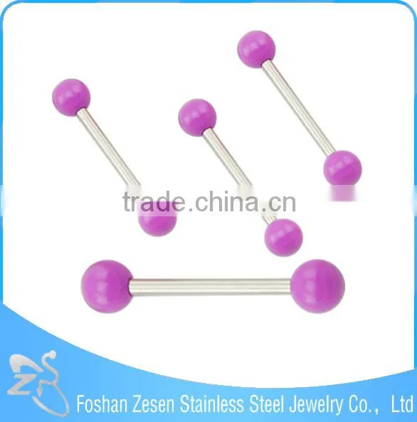 2016 Body Jewelry Wholesale Colorful Tongue Piercing Pearl Tongue Ring photo-2