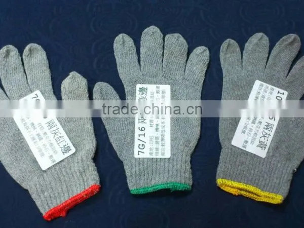 208H GREY 600 GRAMS 7 KNITTING COTTON SAFETY WORKING GLOVE photo-5