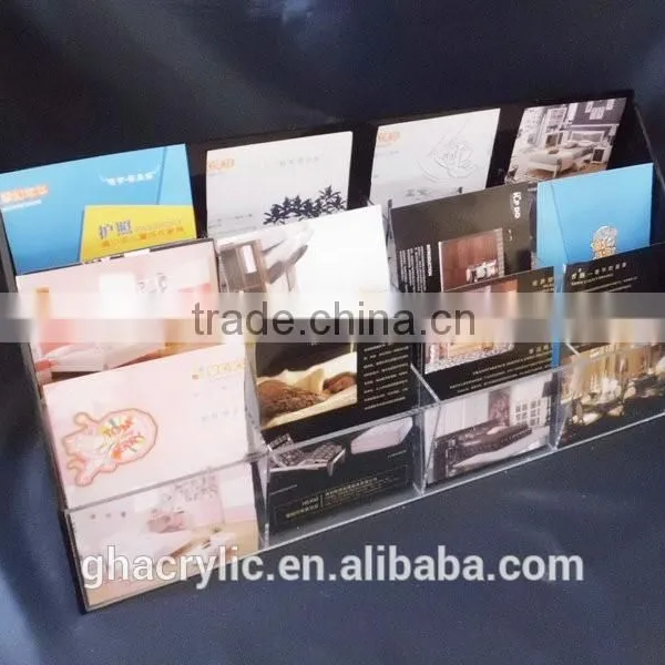 GH-RZ528 Magazine Clear Acrylic Table Dispaly File Stand Racks For Office ,top Grade Acrylic Display Rack photo-3