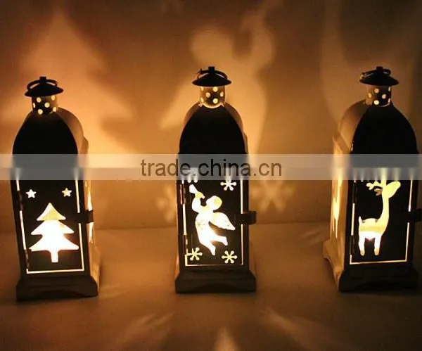 Old Hollow Iron Lantern Foreign Trade Metal Candle Holder J070 photo-4