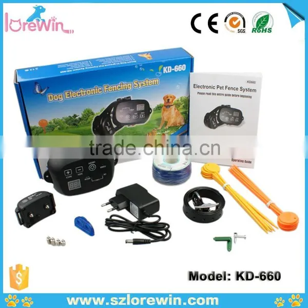 300yards 5000square Meters Rechargeable and Waterproof Electronic Dog Boundary System-Lorewin KD-660 photo-2
