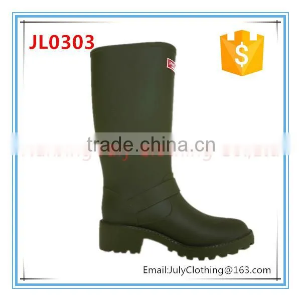 New Fashion Ladies Women England Style Long Arm Green Rain Gum Boots photo-2