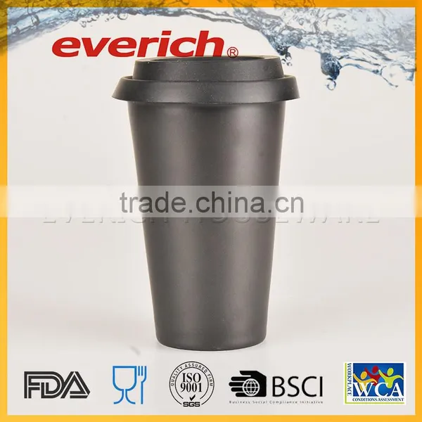 Promotional Custom Plain 250ml Double Wall Ceramic Mug photo-2
