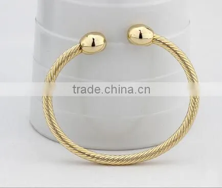 Hotsale Raw Brass Twist Cable Wire Terminal Magnetic Cuff Bangle Copper Magnetic Bracelet Wholesale photo-4