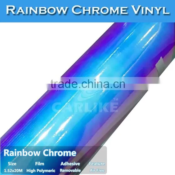 CARLIKE Colorful Chrome Car Wrapping Rainbow Holographic Foil photo-2