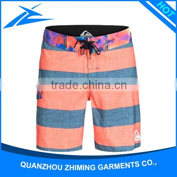 Colorful Stripes Pattern Custom Brand Swimming Trunks Shorts Pants Men