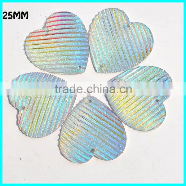 AB Shell Gemstone Beads ,30mm Sew On Rhinestone ,Heart Shape Rhinestone photo-2