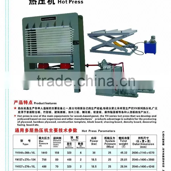 factory : hot oil press machine for plywood / automatic press machine