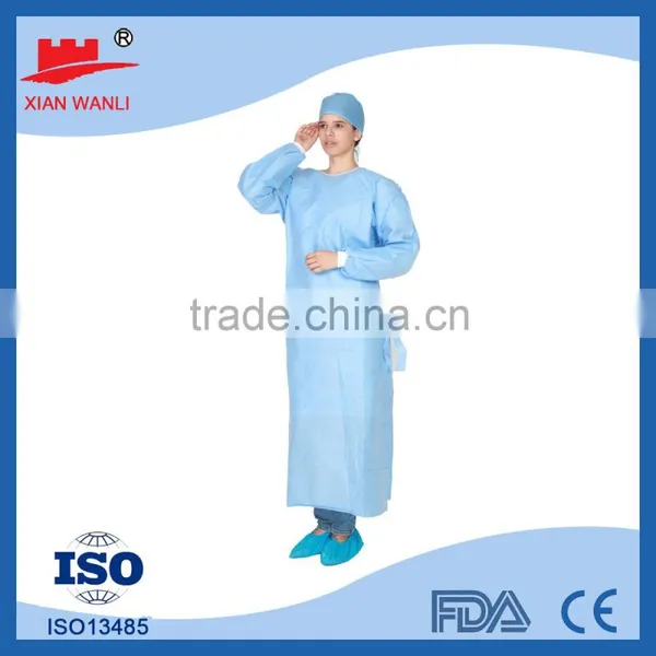 Disposable SMS Surgical Gown With Polyester Reinforcement