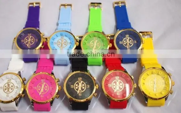 Geneva Quartz Silicone Crystal Watch