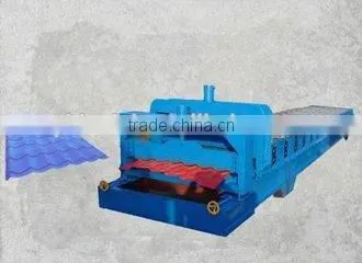 1100 Glazed Tile Roll Forming Machine Slanting Circular Arc Color Steel Glazed Roofing Tile Roll Forming Machine photo-4