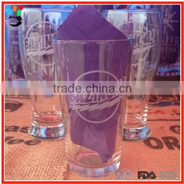 Sand Blasting Etched Beer Glass With American Flag Design photo-2