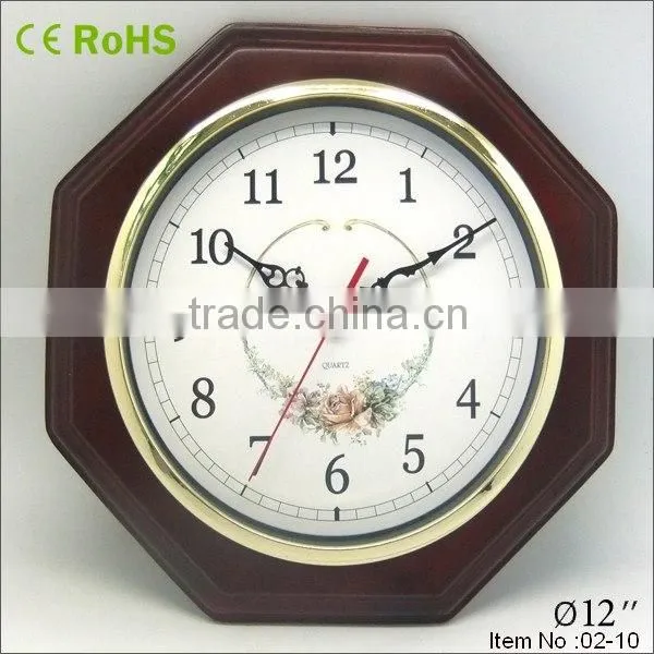 antique octagonal wood clock watch vintage wall