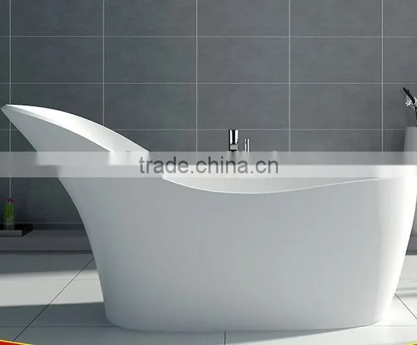 Resin Stone Japanese Soaking Tub Round Bathtub for Bathroom Furniture,freestanding Solid Surface Bathtub photo-6