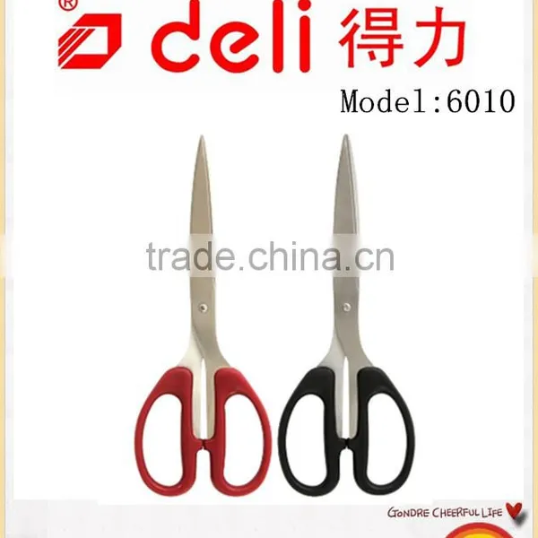 Deli Stainless Steel Scissors Office Scissors Red Household Scissors Model 6010