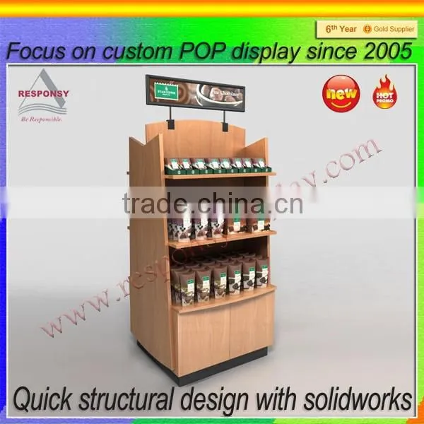 Floor Stand for Chocolate Point of Purchase Wood Board Display photo-2