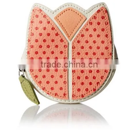 Fashion PVC Coin PurseTulip-Shaped Zippered Coin Purse For Girls