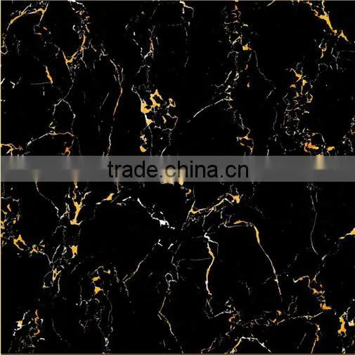 BLACK GOLD FLOWER FULL POLISHED PORCELAIN GLAZED TILE FROM FOSHAN FACTORY photo-3