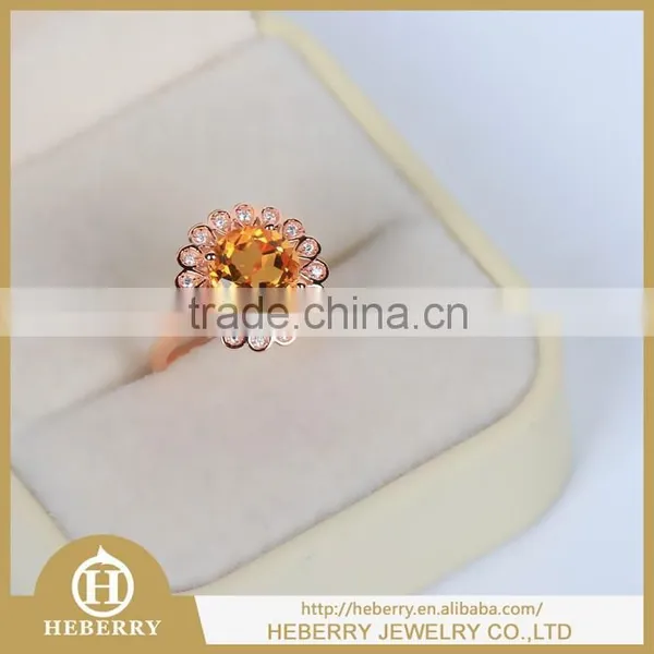 Silver Wedding Ring With Excellent Cutting Citrine Gemstone Best Gift for Ladies photo-5
