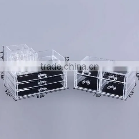 Cosmetic/makeup Organizer Jewelry Chest Bathroom Storage Case 3 Pieces photo-5