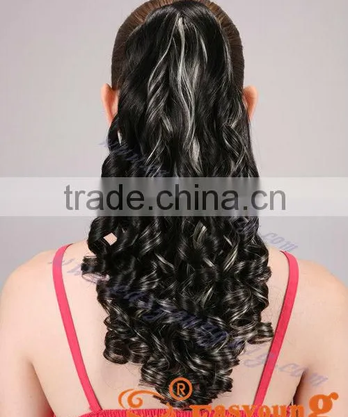 Wholesale Claw Clip Synthetic Curly Hair Pieces, Pony Tail photo-2