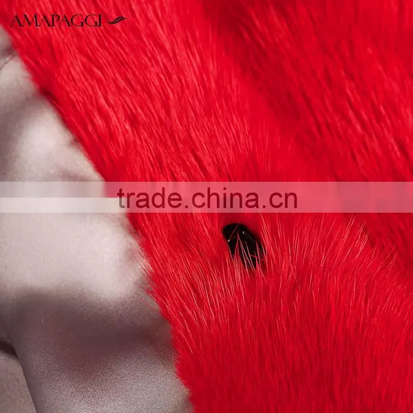 Red Mink Fur Parka Coat Wholesale photo-5