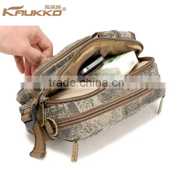 Trade Assurance Factory Khaki Color Clutch Bag Canvas Clutch Bag Canvas Men Waist Bag photo-4