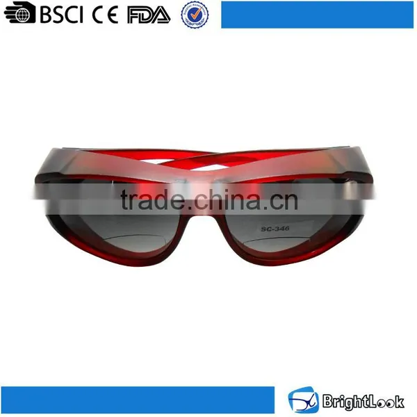 2016 Novelty New Style Customized Unisex Red Frame Double Lenses Bifocal Polarized Sports Reading Sunglasses photo-5