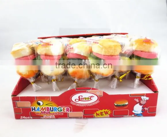 Hamburger Marshmallow Lollipop / Gummy Burger Marshmallow Lollipop Candy
