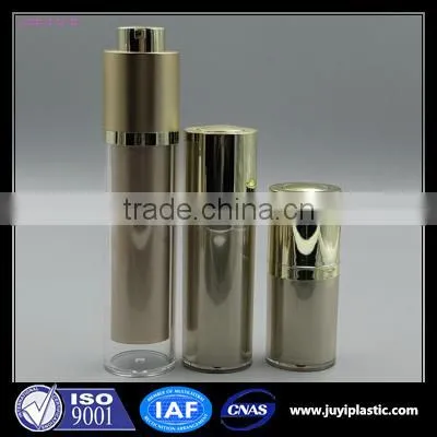 15ml 30ml 50ml Gold Plastic Rotate Cosmeitc With Airless Pump Bottle for Skin Care and Cosmetics