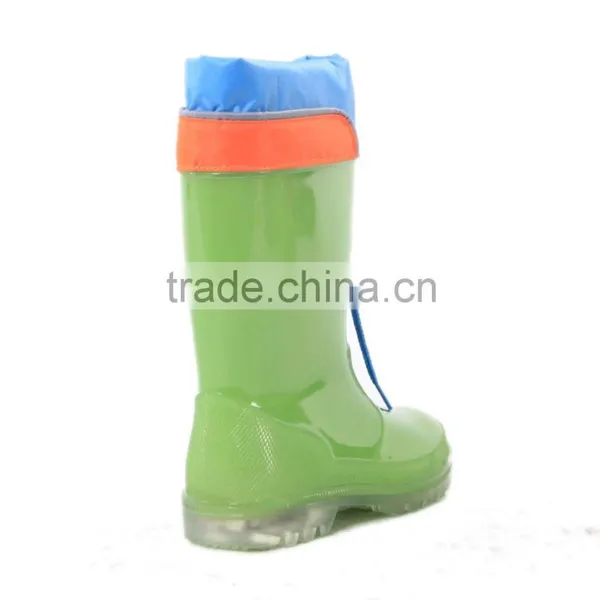 Hot Sell Green Color Cheap Kids Clear Pvc Rain Boots photo-3
