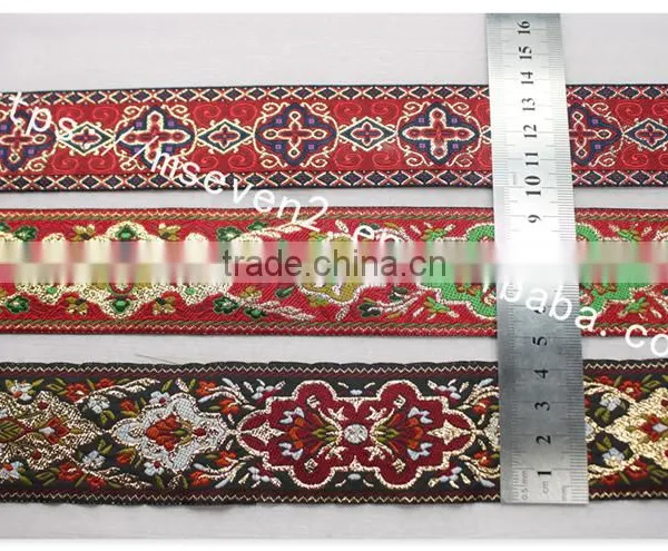 Hot Selling Ethnic 4cm Width Polyetser Jacquard Ribbon Wholesale photo-6