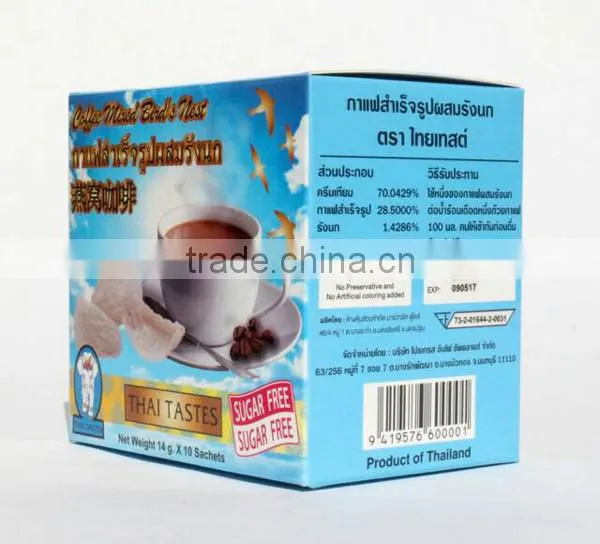 Natural Product Thai Tastes Instant Coffee Mixed Bird's Nest Sugar Free Healthy Coffee , High Quality With Proteins And Nutritio