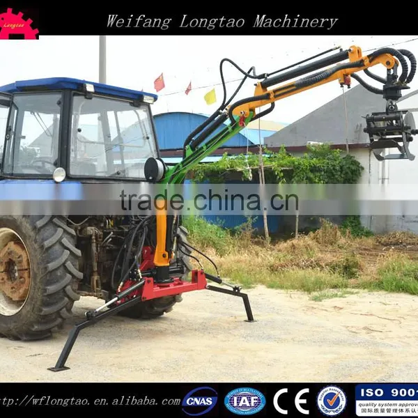 CE 3 Ton Self Powered Gasoline Engine Log Loader Trailer With Crane for Tractor and ATV photo-5