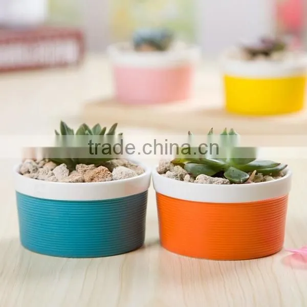 Attractive Indoor Decor Mini Bright Color Ceramic Planter photo-2
