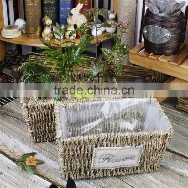Handmade Decorate Wicker Flower Basket photo-3