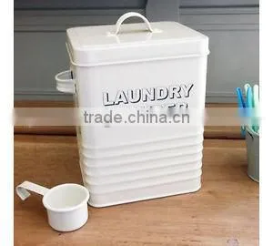 Custom Design Metal Rectangle Laundry Detergent Tin Washing Powder Storage Box photo-3