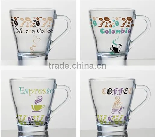 6oz 8oz 10oz 12oz Caffe Latte Espresso Cappuccino Color Printing Glass Coffee Mug photo-5