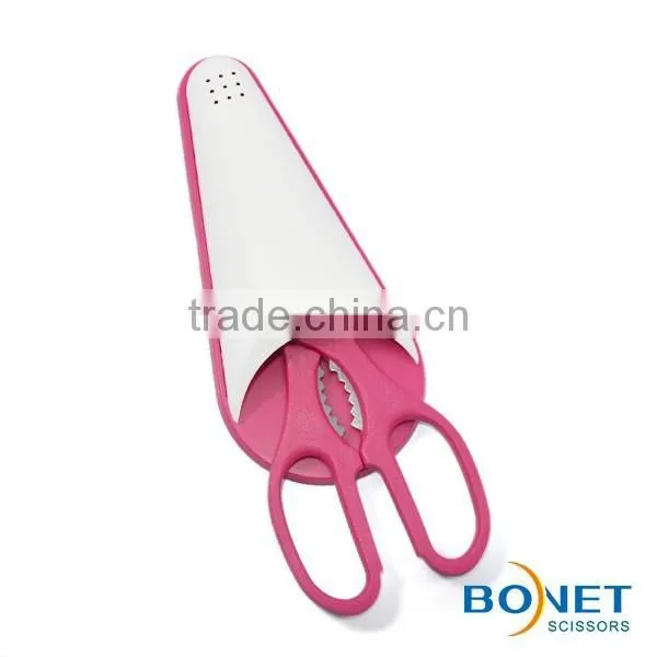 S53005N LFGB Certificated 8" Magnetic Cap Fridge Stainless Steel Kitchen Scissors photo-2